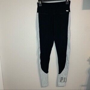Pink by Victoria’s Secret black & gray sequins yoga leggings women’s size small
